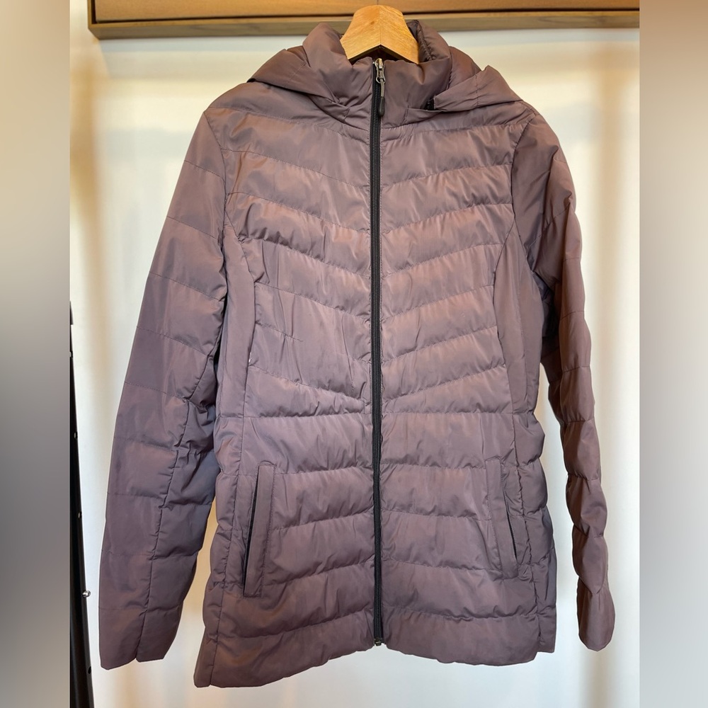 Women's Quilted Hooded Jacket - Purple